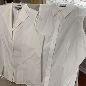 2-Priced as 1-Jones NY Crisp White Sleeveless Tops
